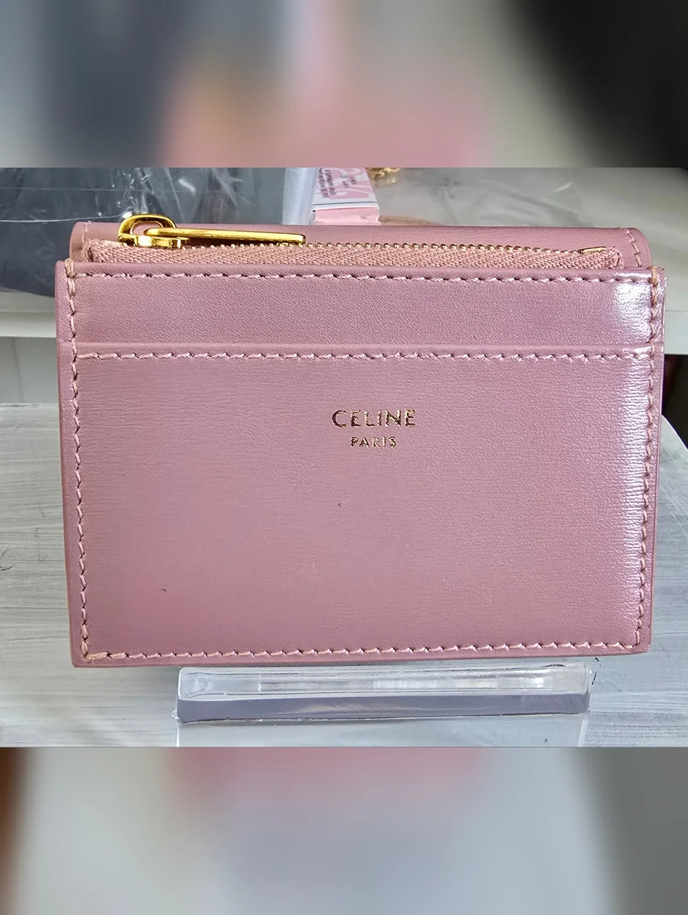 Celine Triomphe Pink Leather Shoulder Bag - Picture 2 of 5